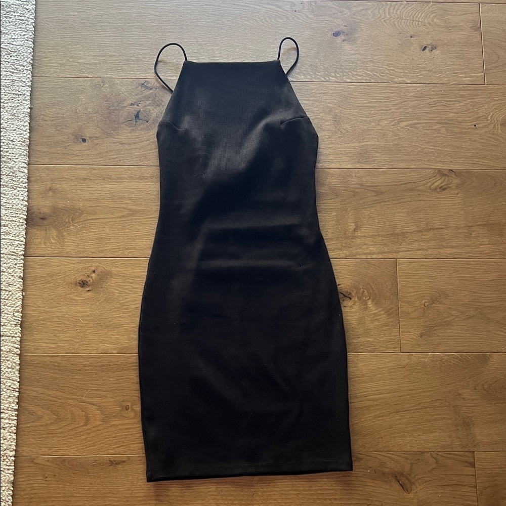 Black Slim Spaghetti-Strap Bodycon Mini Dress